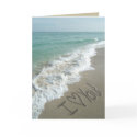 Sand Writing on the Beach Greeting Card by cutencomfy Sand Writing on the Beach Greeting Card