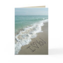 Sand Writing on the Beach Greeting Card by cutencomfy Sand Writing on the Beach Greeting Card