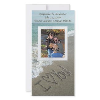 Sand Writing on the Beach, I Love You Photo Card photocard