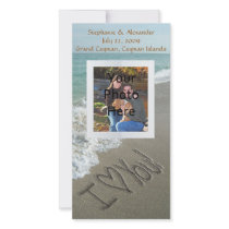 Sand Writing on the Beach, I Love You Photo Card