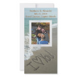 Sand Writing on the Beach, I Love You Photo Card