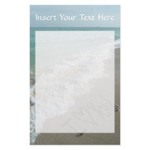 Sand Writing on the Beach, I Love You Stationery