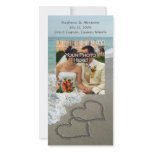 Sand Writing on the Beach, Interlocking Hearts Photo Greeting Card