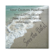 Sand Writing on the Beach, Save the Date Magnets magnet