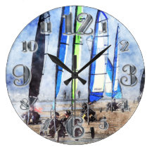 Sand Yacht Racing Round Wallclock