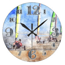 Sand Yachting Competition Round Wallclocks