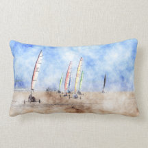 Sand Yachting Race Pillow