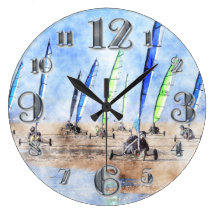 Sand Yachting Round Wallclocks