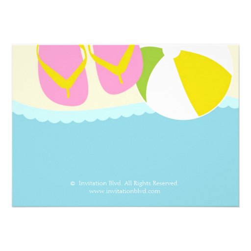 Sandals and Beach Ball Beach Party Invitation