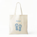Sandals flip flop summer blue custom name tote bag bag