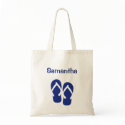 Sandals flip flop summer navy custom name tote bag bag