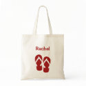 Sandals flip flop summer red custom tote bag bag