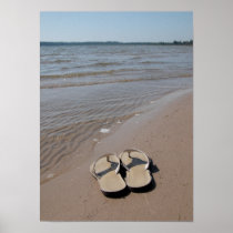 Sandals on the Beach Poster Print