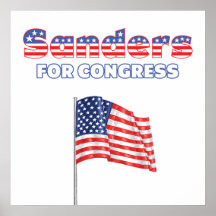 Sanders for Congress Patriotic American Flag Print