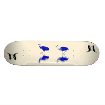Sandhill Crane Birds Silhouettes Skateboard