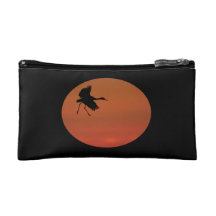 sandhill crane walking on air makeup bags