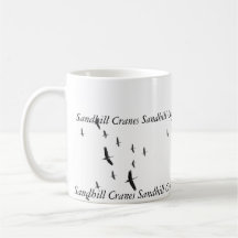 Sandhill Cranes in flight, Coffee Mugs