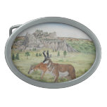 Sandhills Pronghorn Antelope Wildlife Art belt buckles