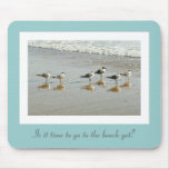 Sandpipers at the ocean's edge mouse pad