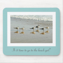 Sandpipers at the ocean's edge mousepads