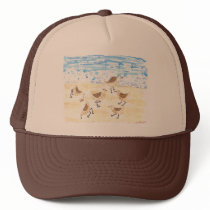 Sandpipers on Old Orchard Beach hats by pidgiefund Sandpipers on Old Orchard Beach hats