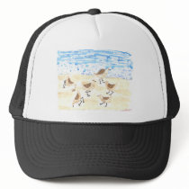 Sandpipers on Old Orchard Beach hats by pidgiefund Sandpipers on Old Orchard Beach hats