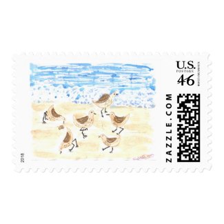 Sandpipers on Old Orchard Beach stamp