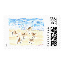 Sandpipers on Old Orchard Beach postage