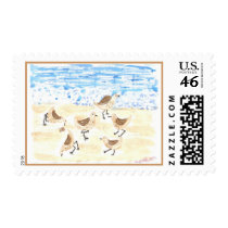 Sandpipers on Old Orchard Beach Postage Stamps