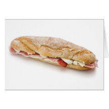 sandwich with ham and cheese greeting card