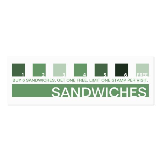 SANDWICHES customer appreciation (mod squares) Business Card Templates (front side)