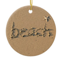 Sandy Beach  and Starfish Christmas Ornament ornaments