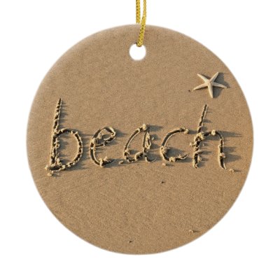 Sandy Beach  and Starfish Christmas Ornament