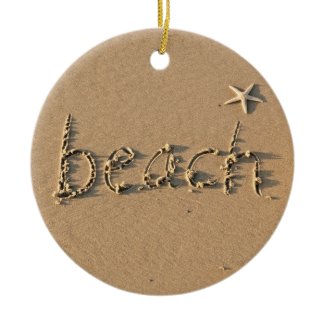 Sandy Beach and Starfish Christmas Ornament