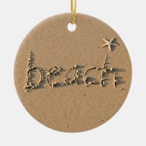 Sandy Beach  and Starfish Christmas Ornament ornaments