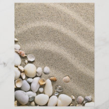 Sandy Beach Background With Shells And Stones Custom Flyer