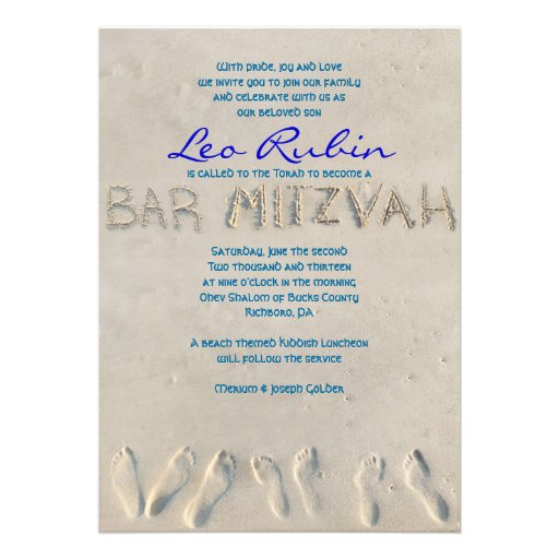 SANDY BEACH Bar Mitzvah Invitation