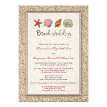 Sandy Beach Seashell Wedding Invitation