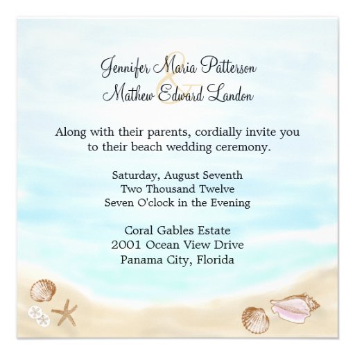 Sandy Beach Wedding Invitation