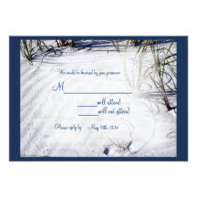 Sandy Beach Wedding RSVP Announcements