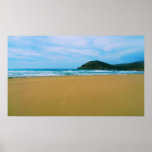 Sandy Beach with island and sea POSTER