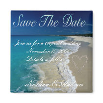 Sandy Beaches Save the Date Refrigerator Magnet