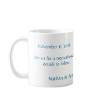 Sandy Beaches Save the Date mugs