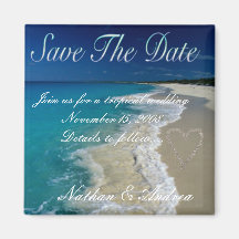 Sandy Beaches Save the Date Refrigerator Magnet