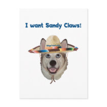 Sandy Claws Beach Dog Postcards