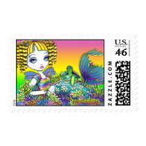 "Sandy" Cute Rainbow Fairy Art Postage Stamps stamps