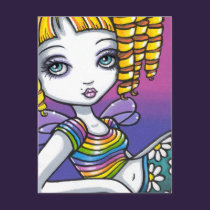 "Sandy" Cute Rainbow Fairy Art Postcard postcards