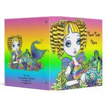 "Sandy" Cute Rainbow Fairy Mermaid Art Binder binders