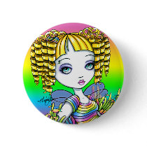 "Sandy" Cute Rainbow Fairy Mermaid Art Button buttons