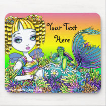 "Sandy" Cute Rainbow Fairy Mermaid Art Mousepad mousepads